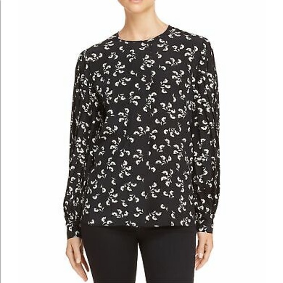 Elizabeth and James Silk Long Sleeve Floral Blouse - Picture 1 of 8